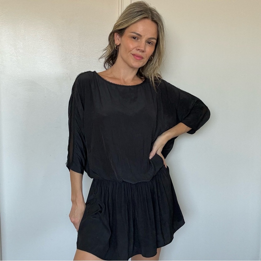 Ramy Brook Smocked Silk Mini Dress